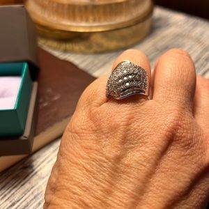 2ctw diamond ring set in 10k white gold. Size 7.